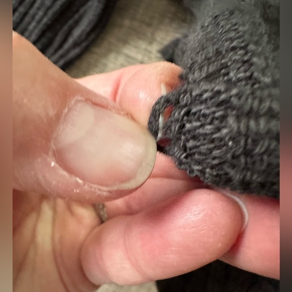 Everlane black/gray heather Cozy-Rib Wrap Top. Medium. EUC. - Picture 16 of 16